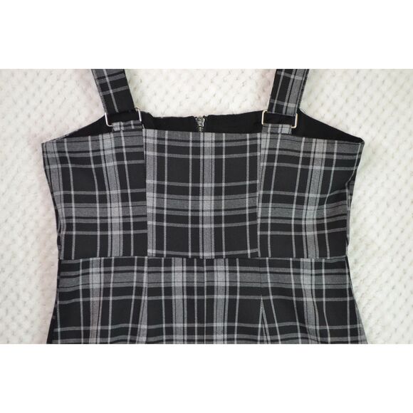 Forever 21 Women's Medium Black Plaid Jumper Dress Y2K School Girl Academia Prep - Picture 11 of 15